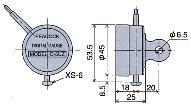 外観寸法図 D-5UZ XS-6付