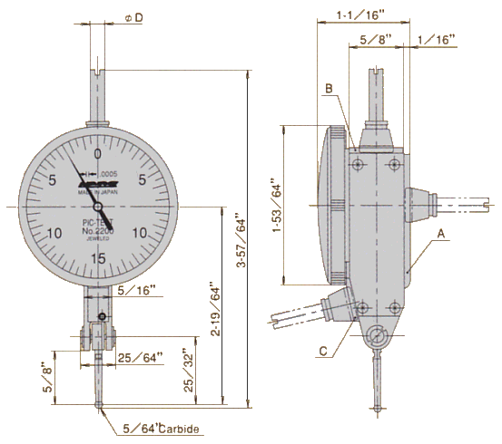 Dimensions ; 2200 / 2200B