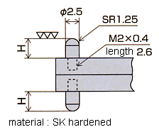 Dimensions for contact point ; LB-1 - LB-7, LH-2