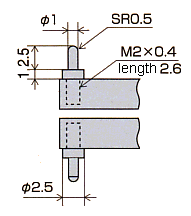 Dimensions for contact point ; LB-7S