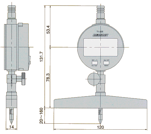 外観寸法図 T1-205, T1-257