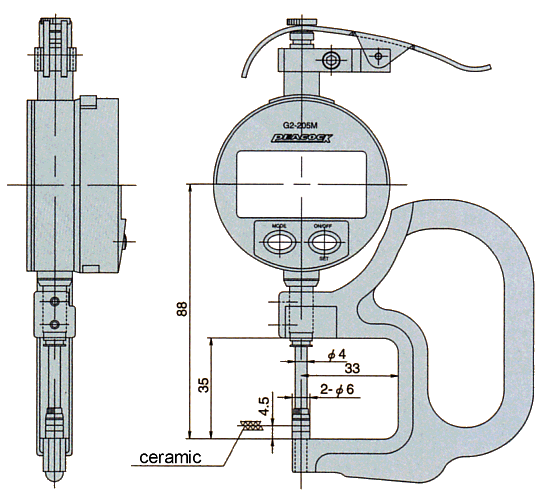 Dimensions ; G2-205M, G2-257M