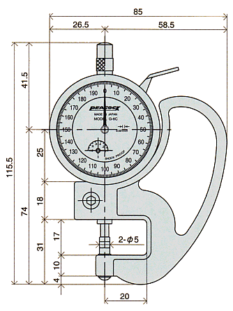 外観寸法図 G-6C