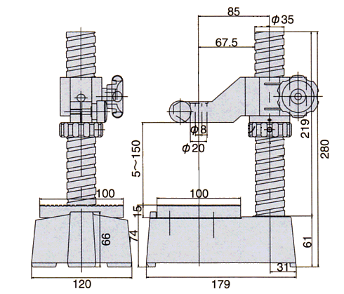 Dimensions ; PDS-2, PDS-2F